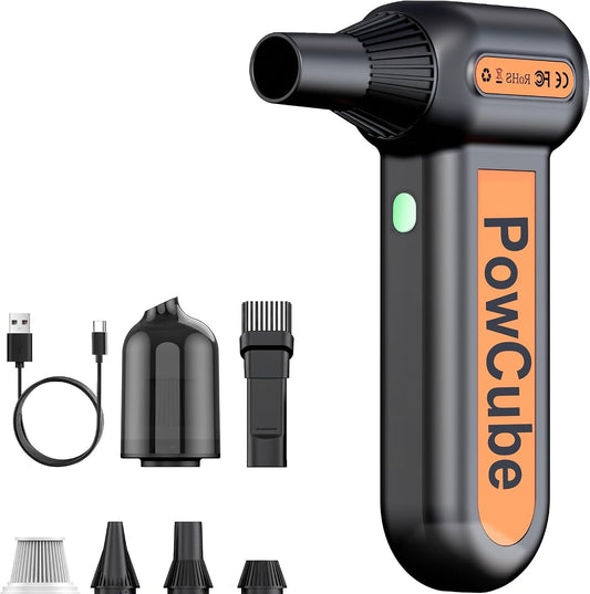 2-in-1 Compressed Air Duster 180000RPM Powerful Motor, Cordless Vacuum Cleaner with 10,000mAh Battery, Portable Electric Air Duster, Dust Blower for Computer, Keyboard, Outdoor, House, Car and Office