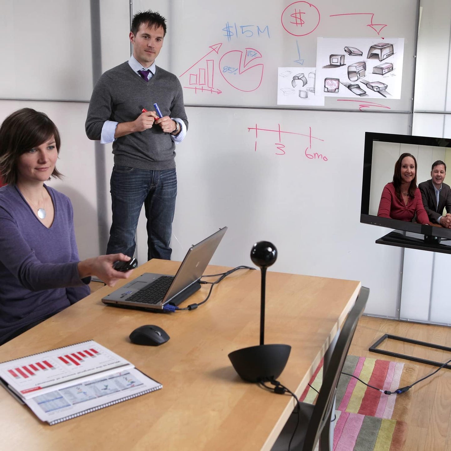 Logitech BCC950 Desktop Video Conferencing Webcam & Speakerphone - Black | Desktop webcam & speakerphone system for small rooms, 1-4 people, 1080p HD webcam, noise-reducing speakerphone, PC & Mac