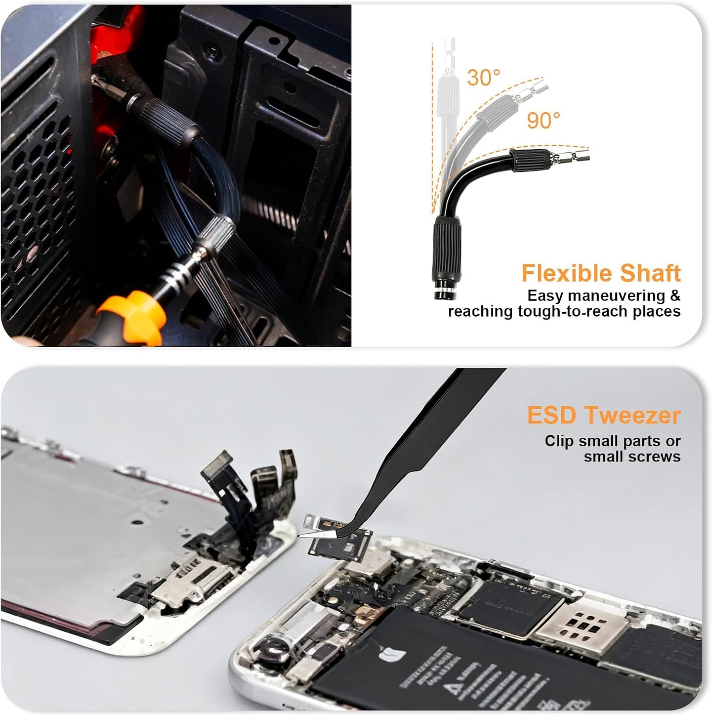 JAKEMY 33 In 1 Precision Screwdriver Set, Magnetic Tips Small Screwdriver Kit with Multi Replaceable Torx Bits, DIY Tool Electronics Repair Kit with Tweezers for Phone, Laptop, Computer, Watch, Bell