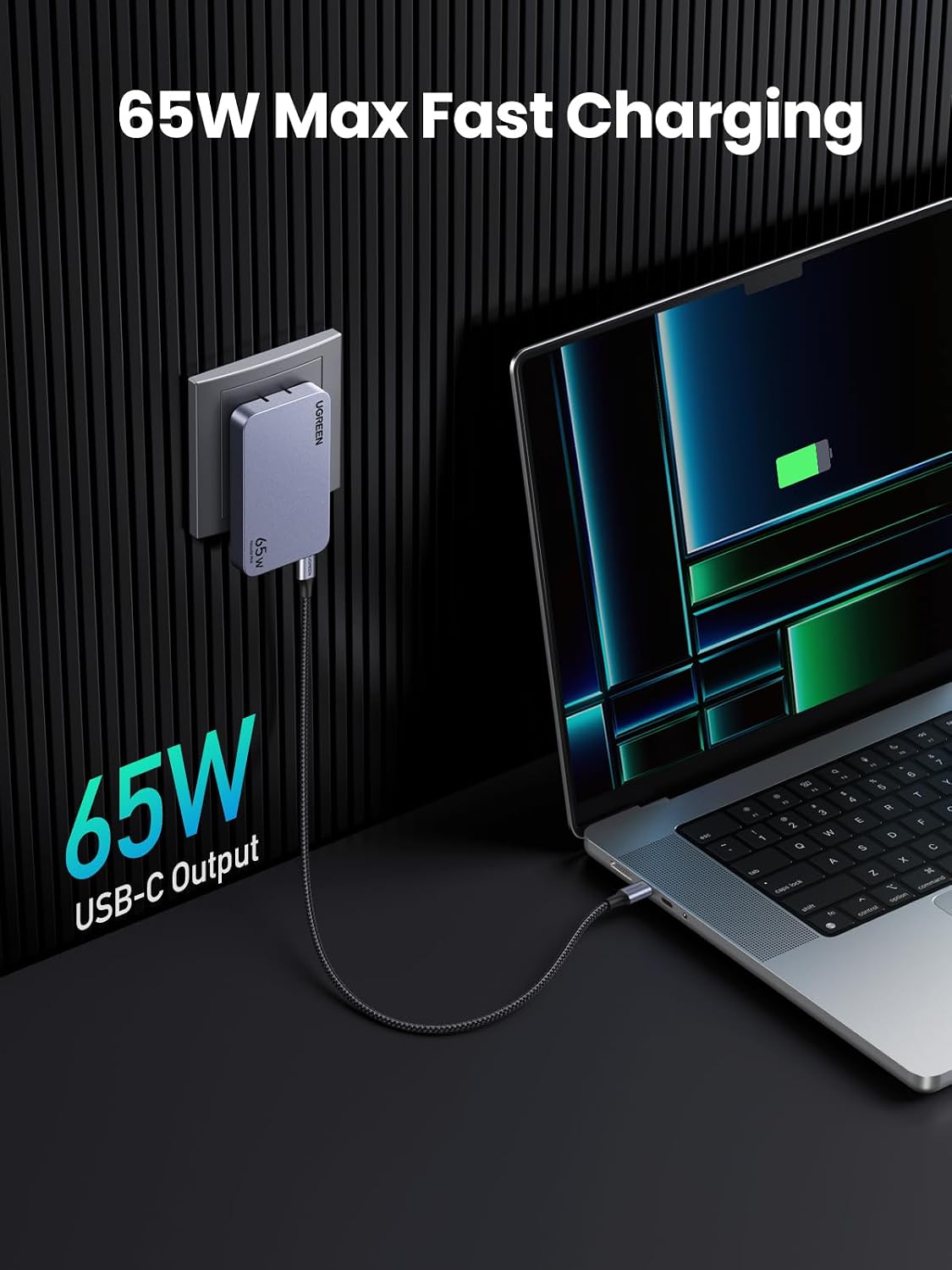 UGREEN Nexode Pro 65W GaN USB C Slim Wall Charger, 3-Port Compact Fast PPS Charger for iPhone 17/16/15 Series, MacBook Air, iPad Pro, Galaxy S25/S24, Pixel 10/9, Steam Deck