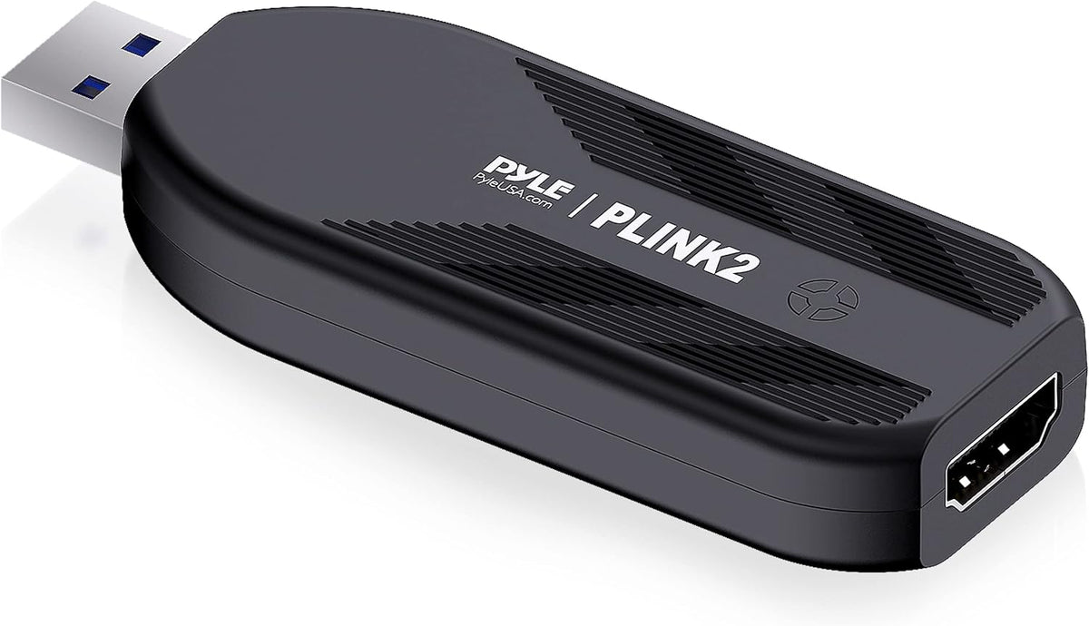 PyleUsa HDMI Capture Card - Camera Link 4K USB3.1 GEN1 HDMI-to-USB Audio-Video Recording via DSLR Camcorder Action Cam, Record Directly to Computer Gaming,Streaming,Conference,Live Broadcast,PLINK 2