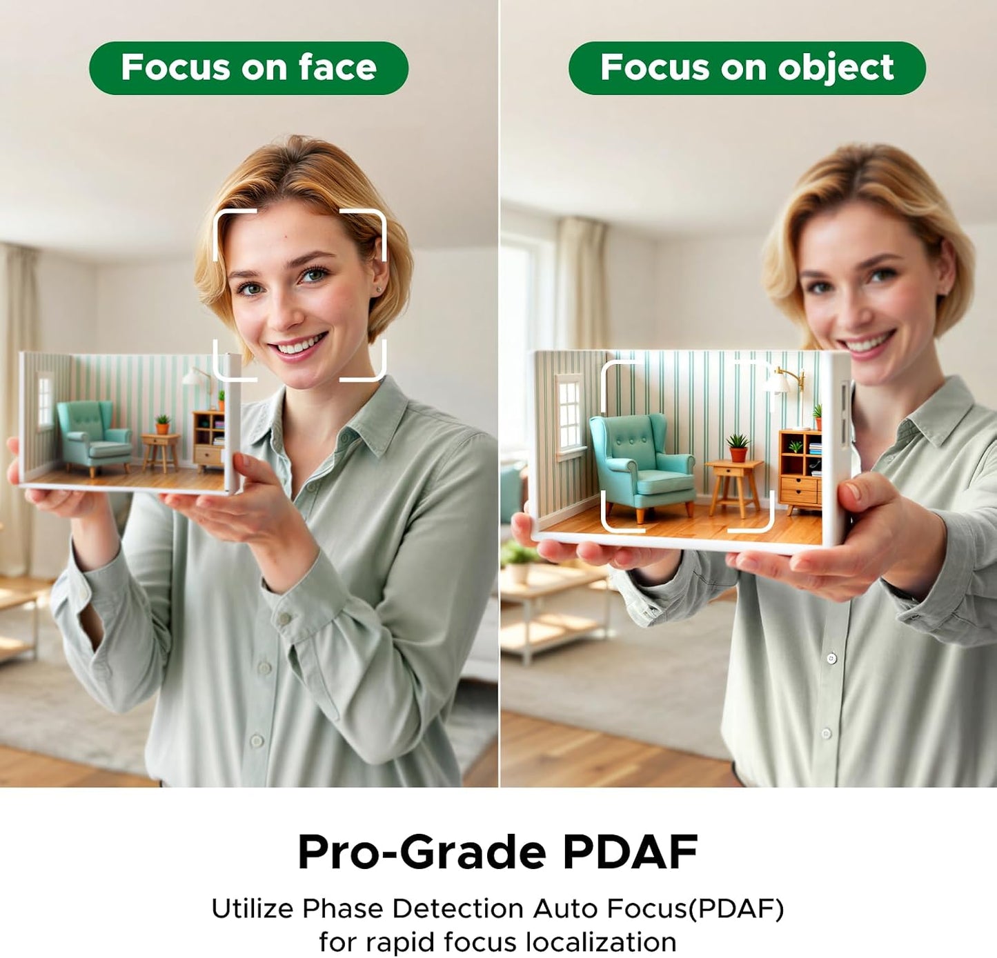 UGREEN FineCam Pro 4K Webcam with 1/2" Sensor for PC/Mac | AI Noise-Canceling Mic, Gesture Control, Face AE, PDAF, for Streaming, Conference, OBS Zoom, Switch 2, Privacy Cover & Tripod