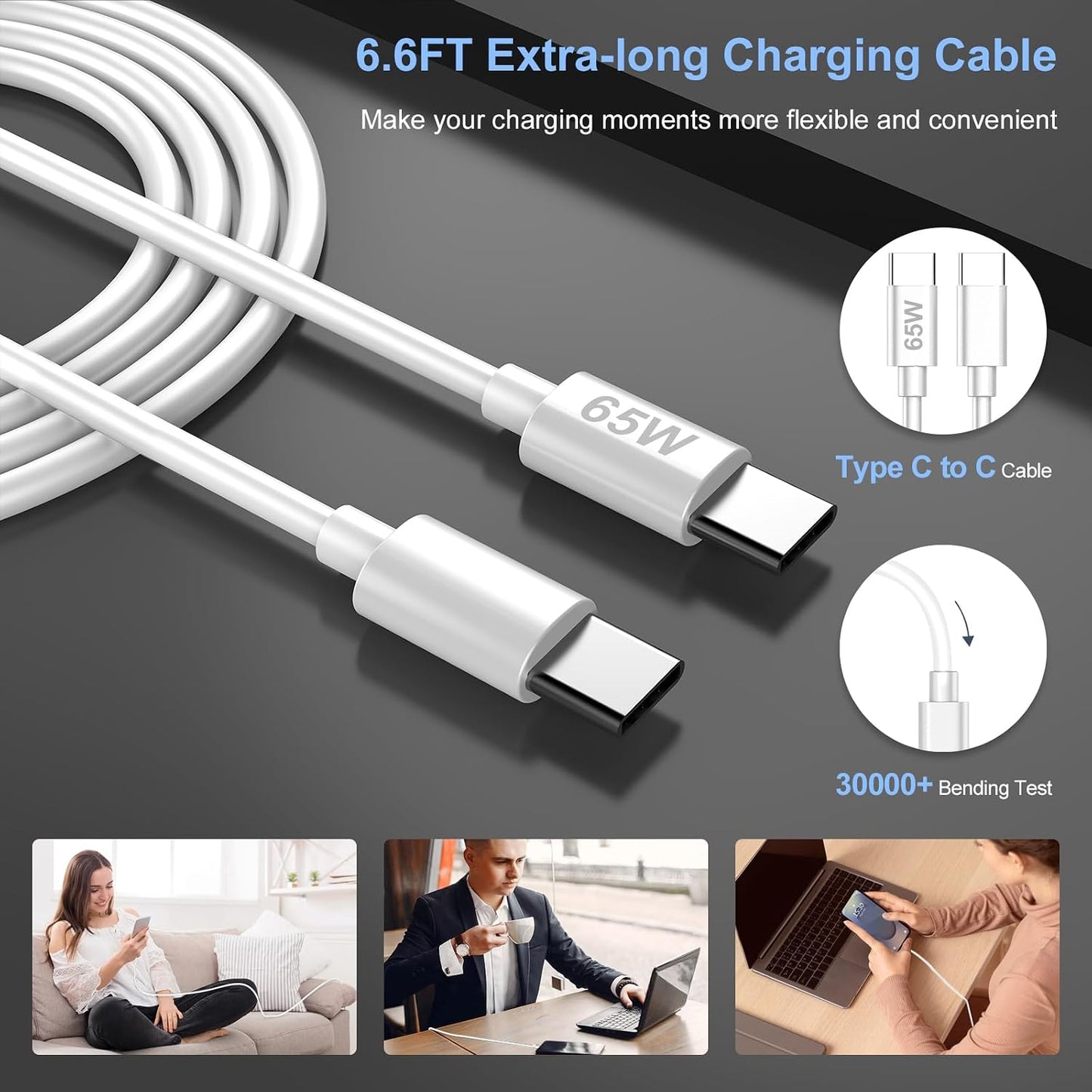 2 Pack 45W USB C Fast Charger GaN Adapter with 6.6FT Type C Cable for Pixel | 45 Watts Phone Type C Wall Plug Block PD 3.0/PPS Charging Rapidly for Google Pixel 10 Pro Fold/9 Pro XL/8 Pro/8/8a/7 Pro/7a/6