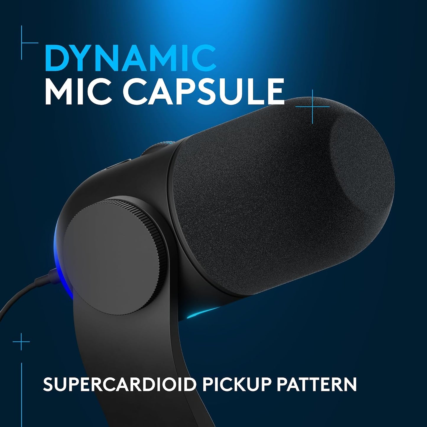 Logitech G Yeti GX Dynamic RGB Gaming/Podcast USB Microphone - Black | LIGHTSYNC, USB mic for streaming, supercardioid, USB plug and play for PC/Mac