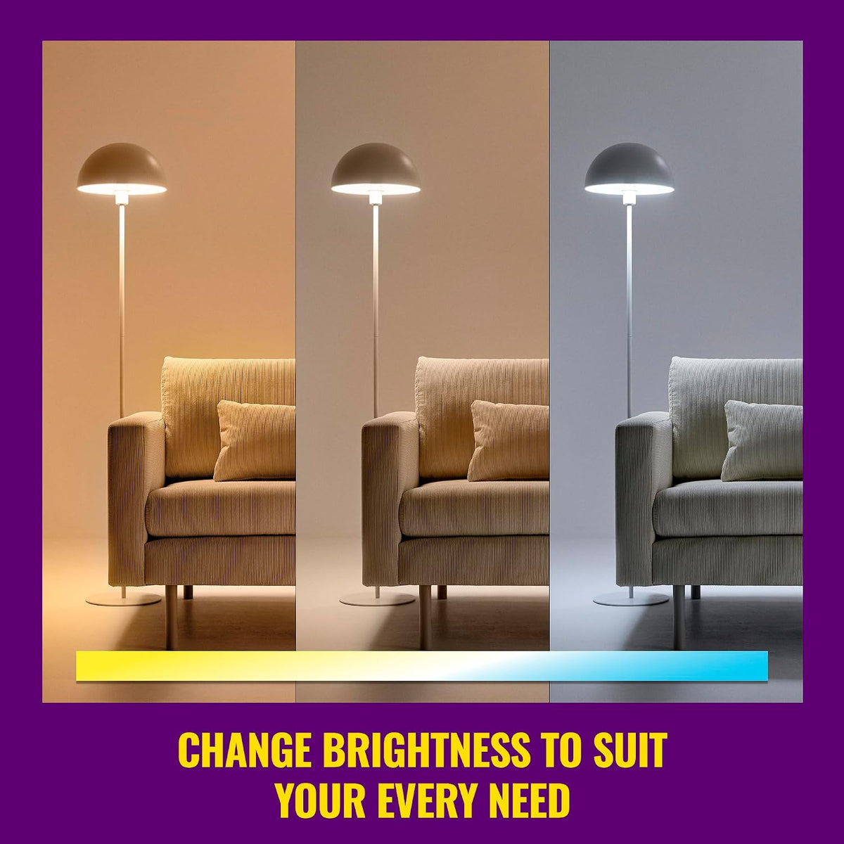 WiZ Connected 100W A19 LED Smart Light Bulbs Color - Connects to Your Wi-Fi - E26 Smart Bulb - Control with Voice or App + Activate with Motion - Matter Compatible