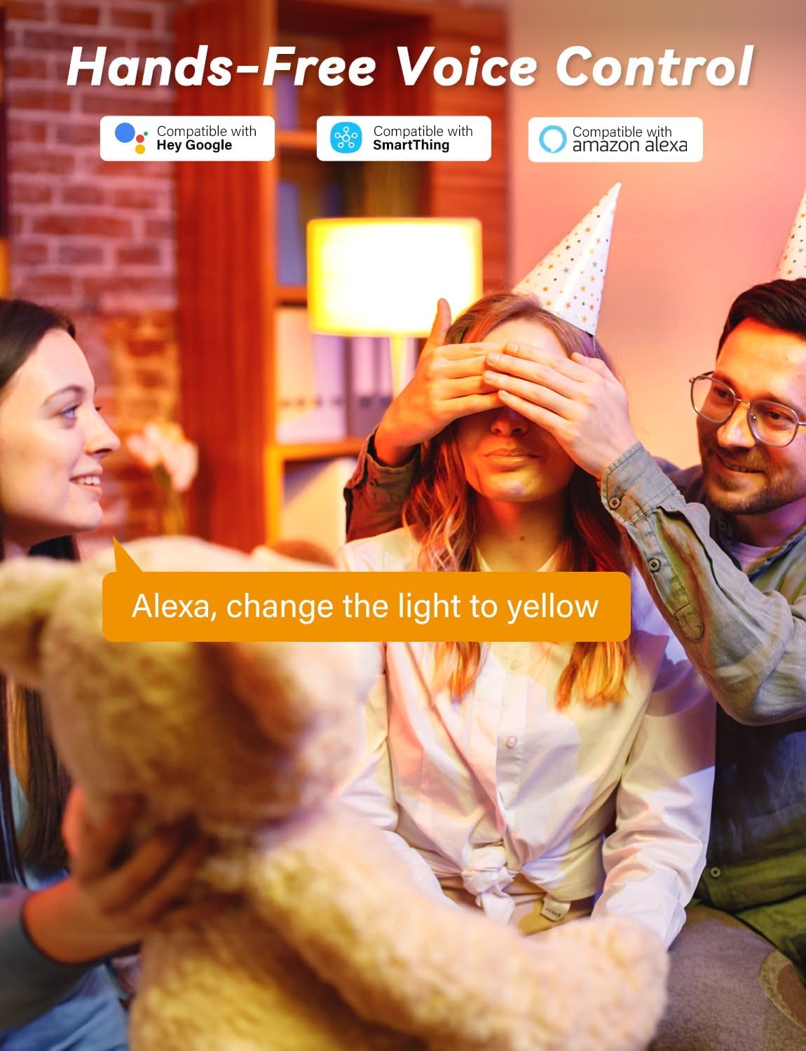 2 Pack E12 LED Light Bulb Compatible w/Google Siri Alexa Light Bulb 5W Type B Smart Bulb RGBCW 16 Million Color Changing Bulb 2.4G WiFi B11 Candelabra Bombillos Work w/Smart Life AvatarControls APP