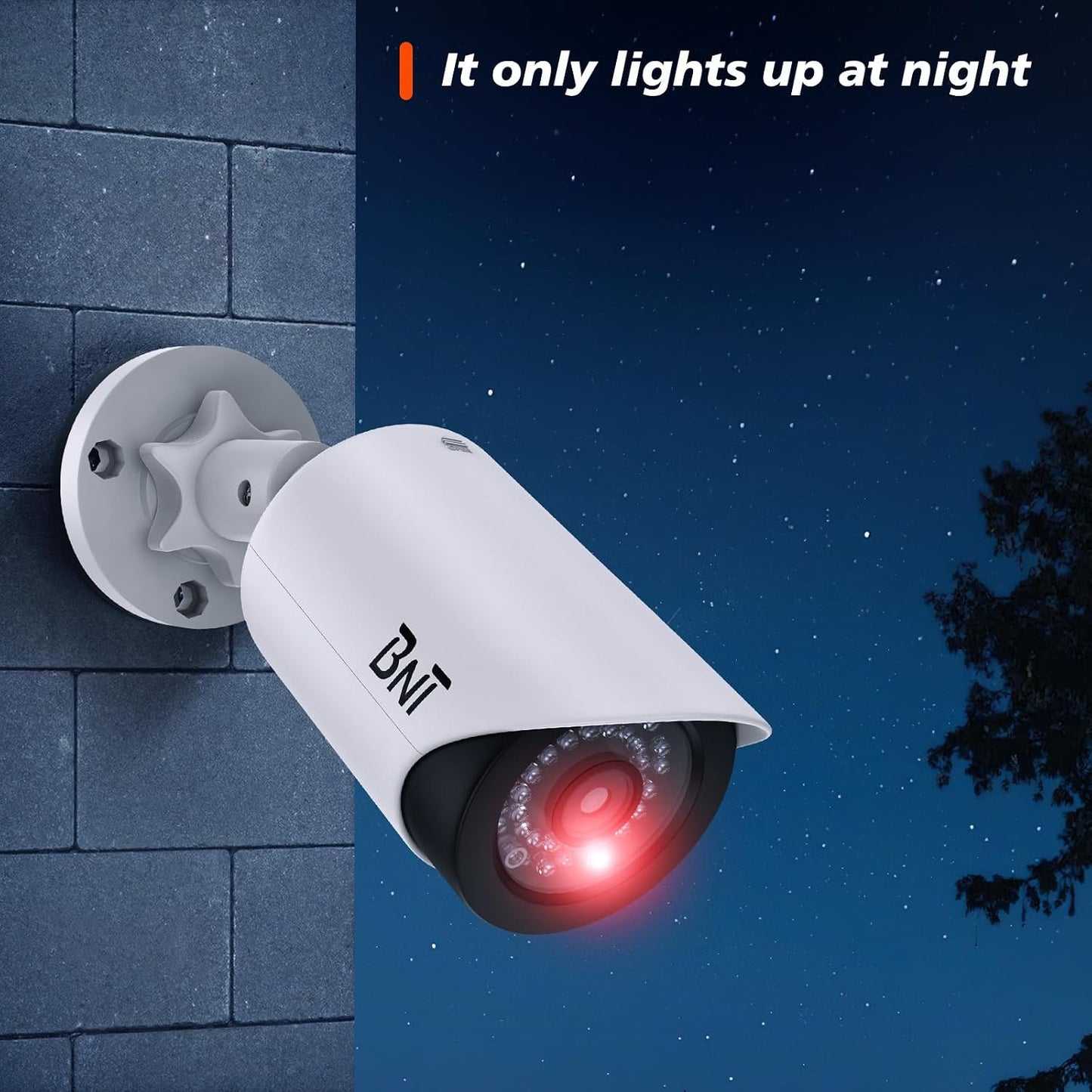 BNT Dummy Fake Camera, Surveillance Security CCTV Dome Camera, with One LED Light, Security Alarm Sticker Label (TC-W2), Security Camera Suitable for Indoor/Outdoor (2 Pack, White)