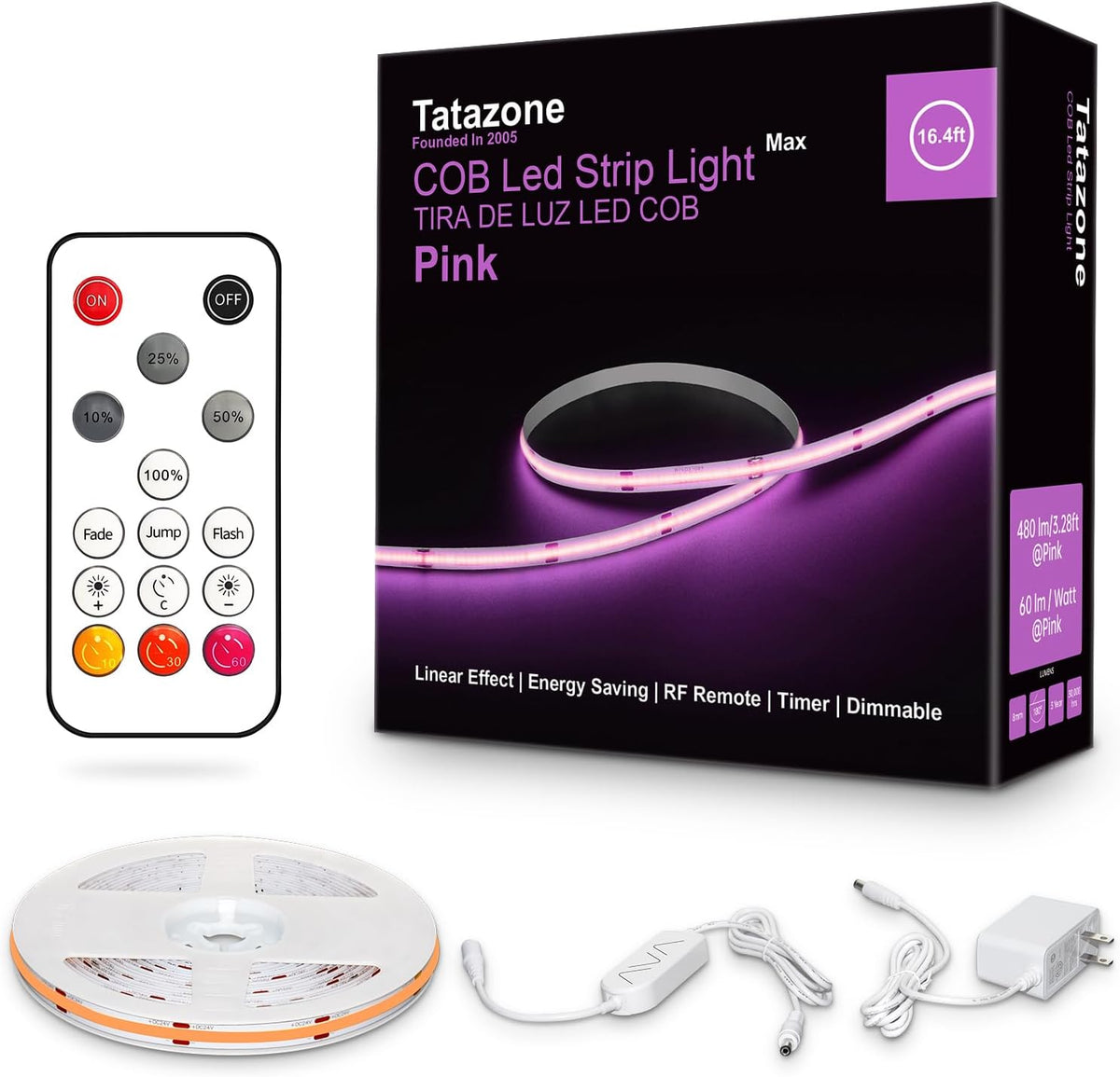 Tatazone COB Led Strip Lights with RF Remote