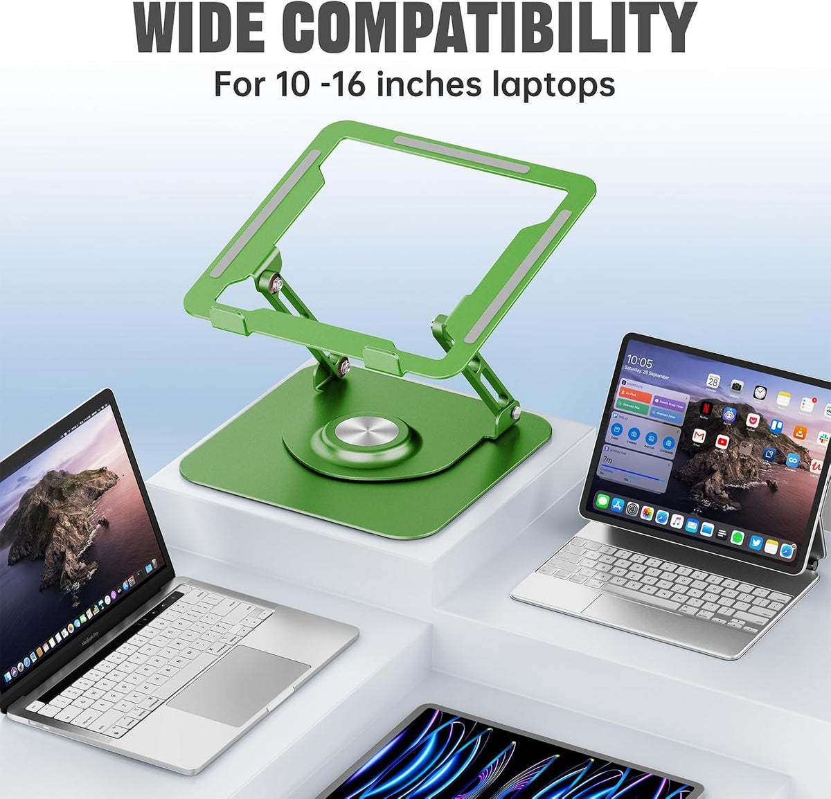 Laptop Stand for desk(360°Rotating),Aluminum laptop Riser for 10-16"Laptops