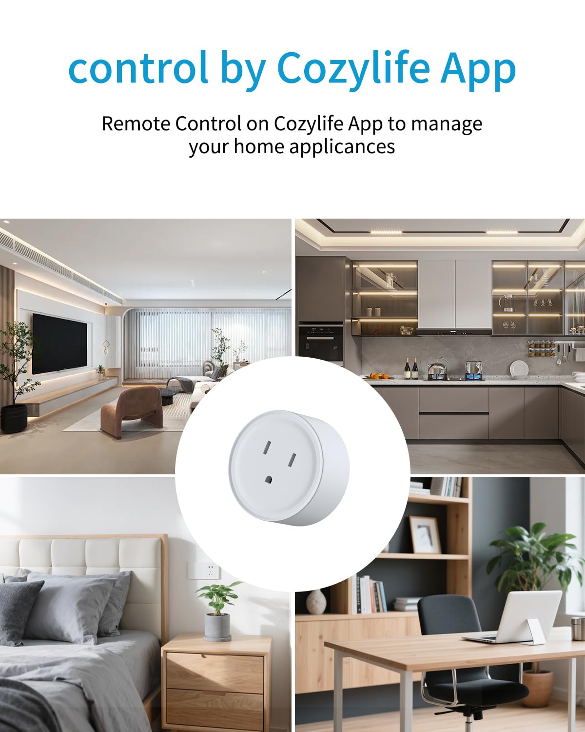 Smart Mini Plug WiFi Outlet Compatible with Alexa and Google Home APP Remote Control Socket with Timer and Group Control No Hub Required ROHS and FCC Apple MFi Certified 2 Pack