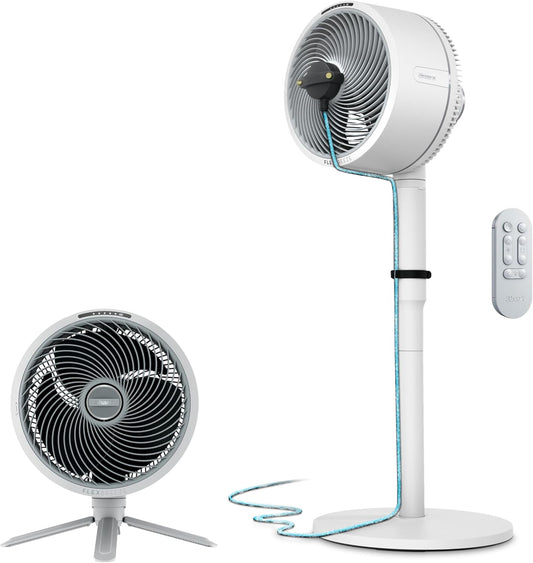 Shark FlexBreeze 2-in-1 Fan with Misting Attachment, White, FA222WH | Corded/Cordless, Pedestal to Tabletop, up to 24-Hr Battery, up to 70 Ft of Power, 5 Speeds, with Outdoor Misting Attachment