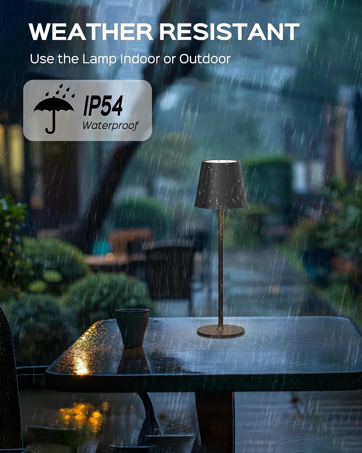 JACKYLED Cordless Table Lamps Rechargeable, 3 Adjustable Height, 5000 Capactiy Operated, 3 Colors Smooth Dimming, Portable LED Waterproof Table Lamp for Dining, Bedroom, Outdoor (2 Pack)