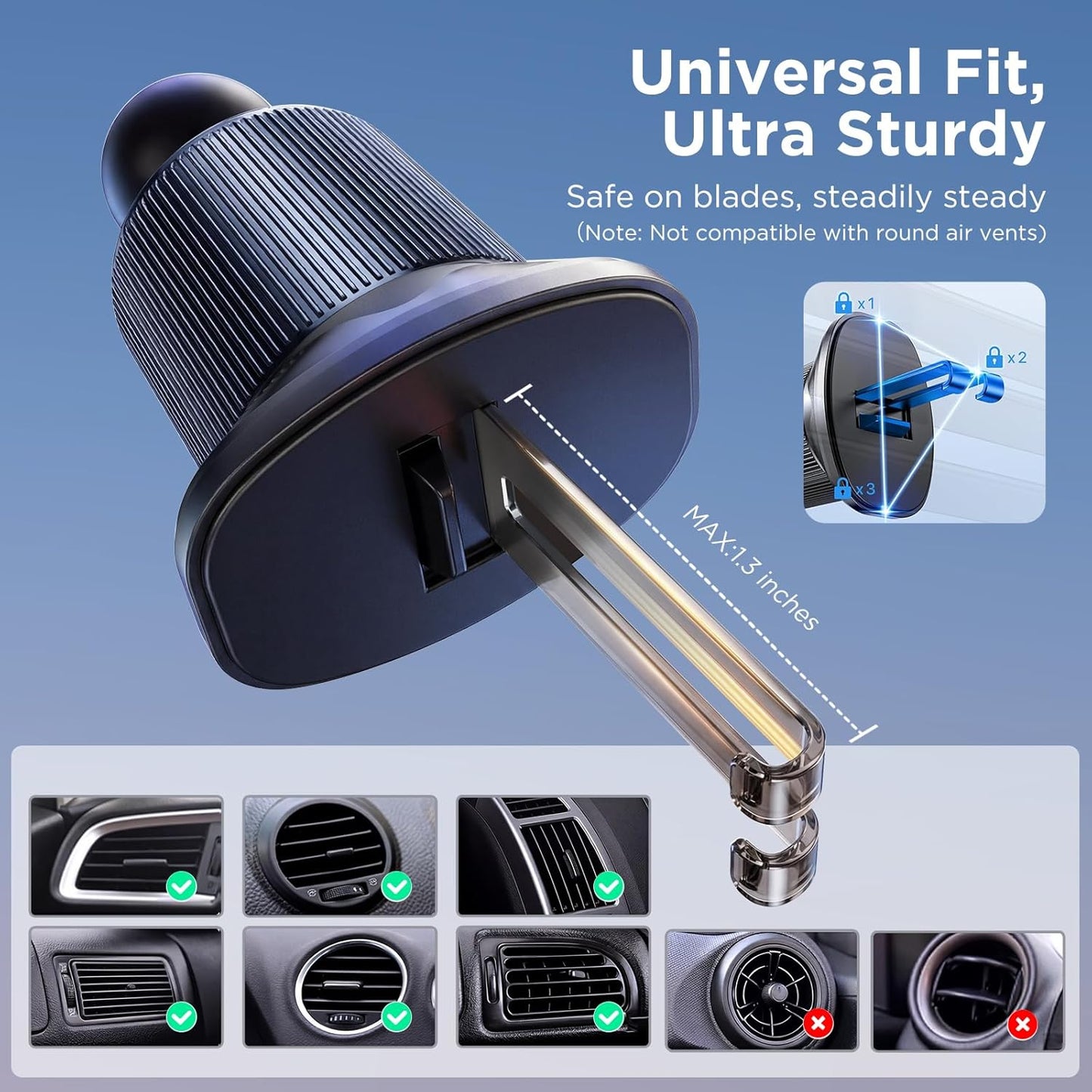 Miracase Car Phone Holder for Magsafe [Strong Magnets] Magnetic Phone Holders for Your Car, 360°Adjustable Air Vent Hands Free Cell Phone Mount Cradle Fit iPhone 17-12 & All Smartphones, Black