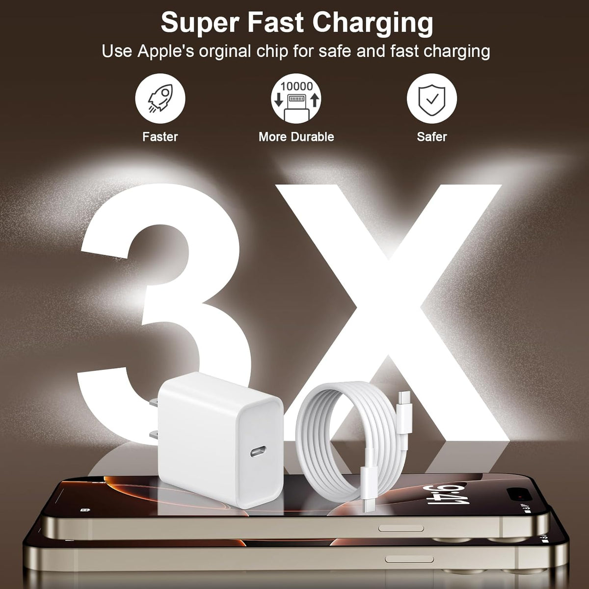 iPhone 18 17 16 15 Charger Fast Charging 10FT Extra Long Cord USB C Charger
