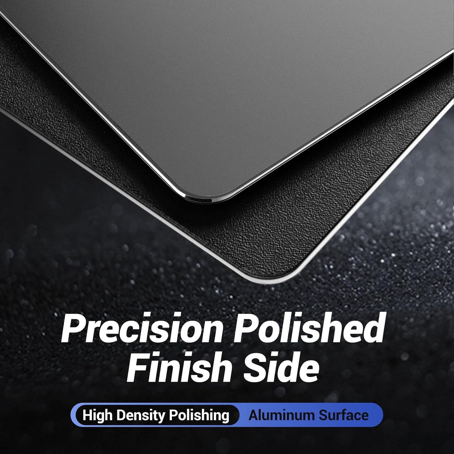 HONKID Metal Aluminum Mouse Pad for Magic Mouse & Pro/Air 9.05" x7.08 Gray | Office and Gaming Thin Hard Mouse Mat Double Sided Waterproof Fast and Accurate Control Mousepad for Laptop, Computer and PC