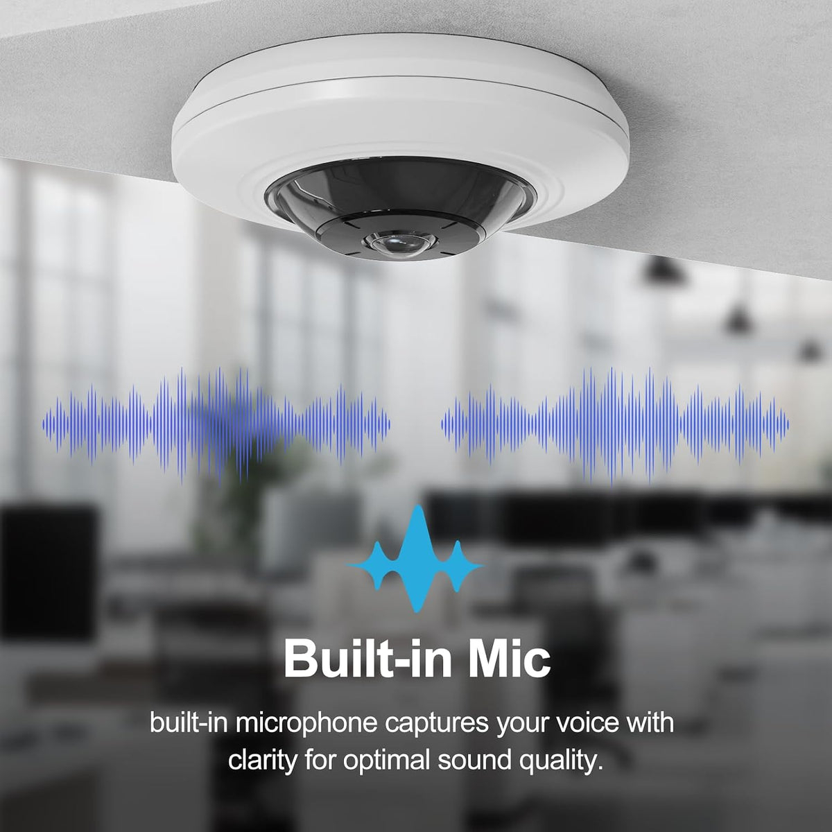 Anpviz 5MP Fisheye POE Camera, 360° Multiple Panoramic Views Wired Indoor