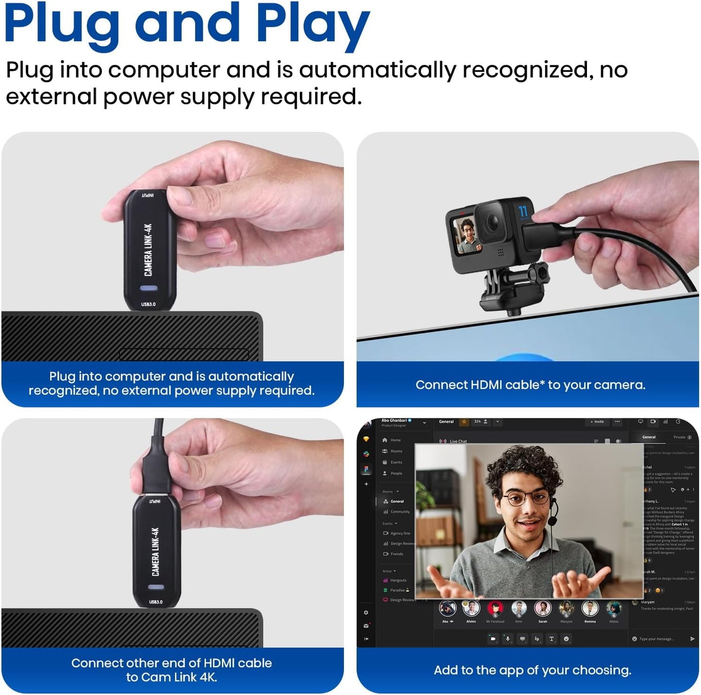 Cam Link 4K USB Capture Card – HDMI to USB 3.0, Plug-and-Play for Microscopes, DSLR, Electronics Repair & Precision Work, Live Streaming & OBS/Zoom, Windows/Mac