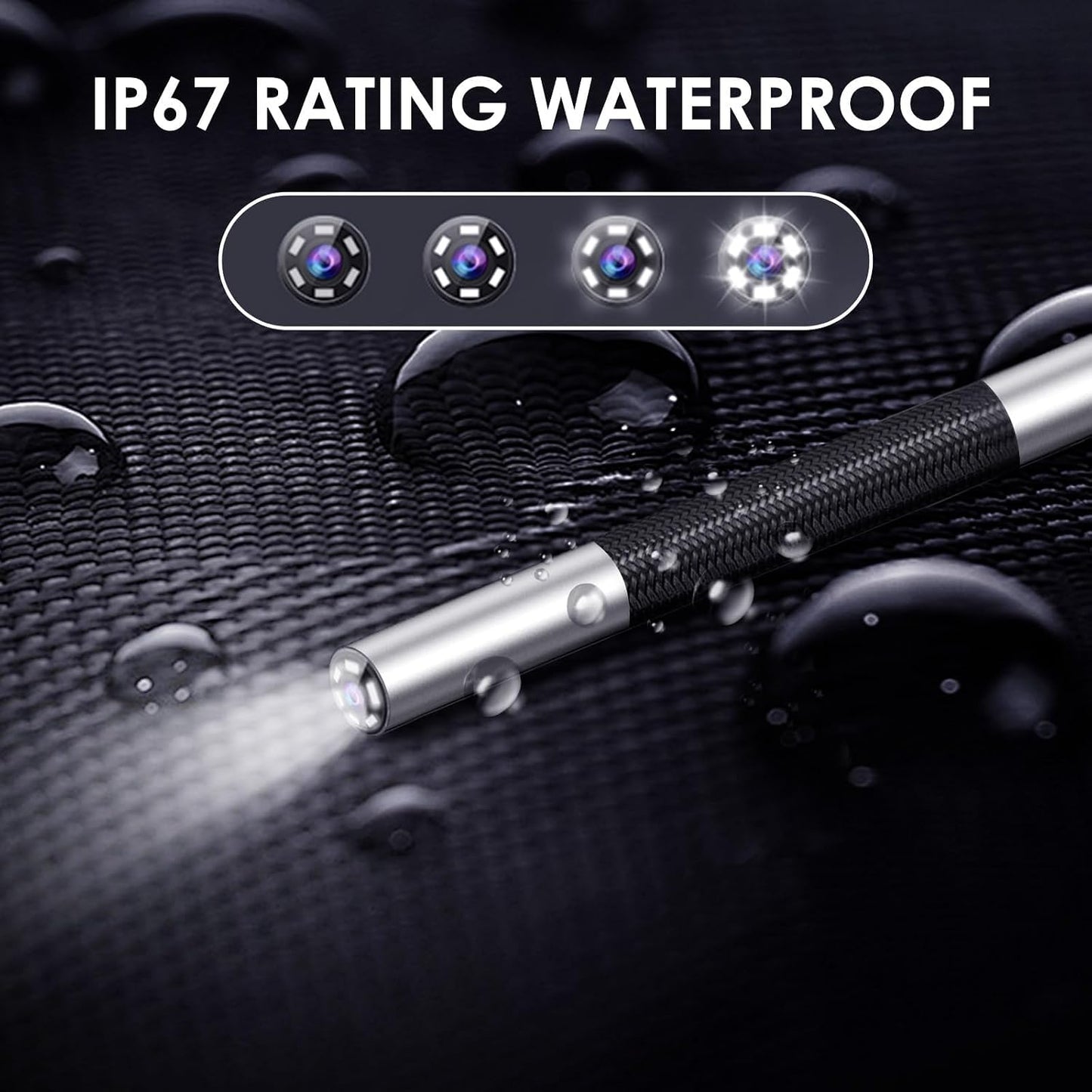Two-Way Endoscope Camera with Light [360°Rotation],1080P HD,Borescope for iPhone IP67 Waterproof Automotive Engine Plumbing HVAC Inspection 6.2 mm Lens Industrial