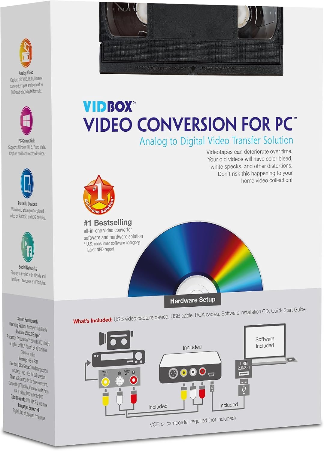 VIDBOX USB 2.0 Video Conversion for PC For Windows 10, Windows 8