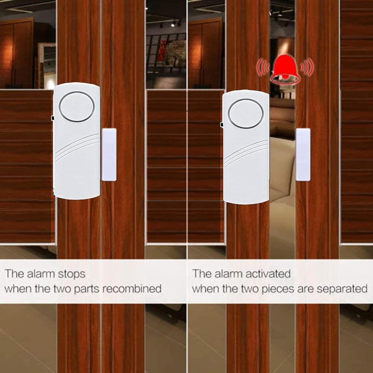 10 Pack Window & Door Alarm Bell, Wireless Sensor Door Window Burglar Alarm | 90DB Window & Door Alarm Bell,for Bedroom, Garage, Apartment, Dorm, RV & Office,Kids Safety