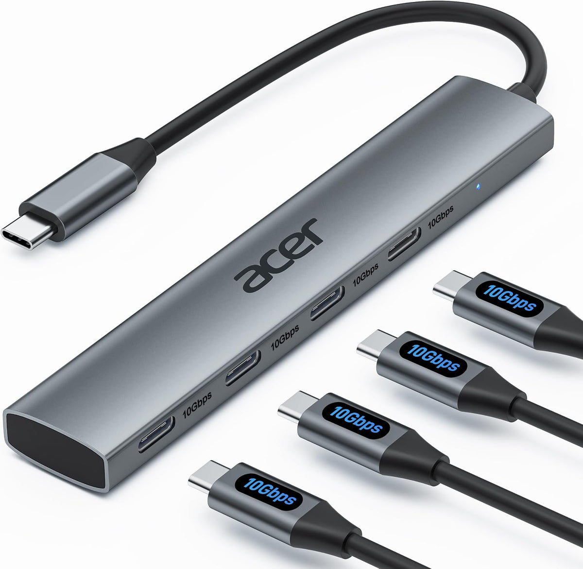 Acer USB C Hub, 10Gbps Type C Splitter with 4 USBC 3.2 Port for Laptop