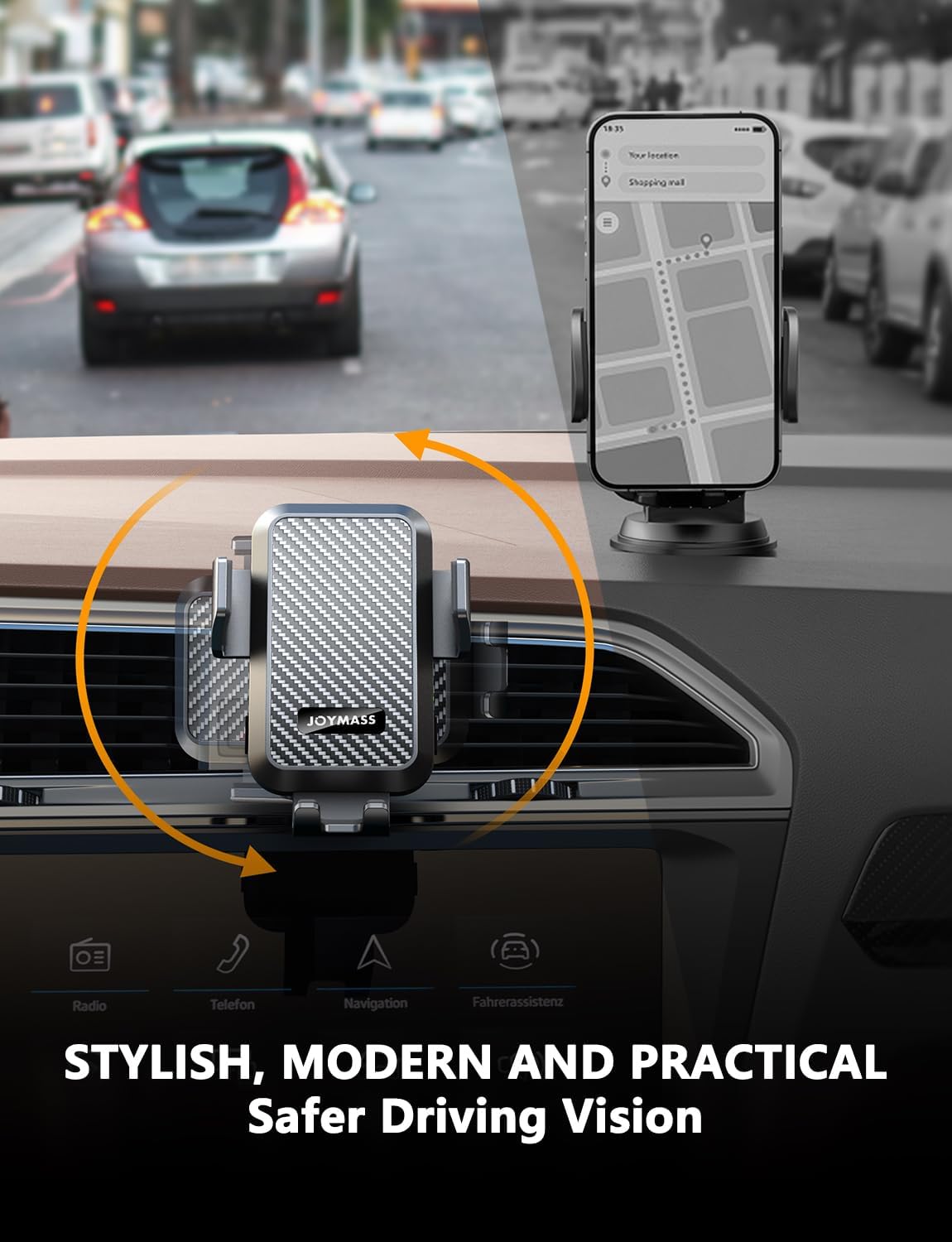 Wireless Car Charger, 15W Fast Charging Auto Clamping Car Charger Cell Phone Holder Mount Vent for iPhone 15 14 13 12 Mini Pro Max 11 XR XS X, Samsung Galaxy S23 Ultra S22 S21+ Note 20, etc
