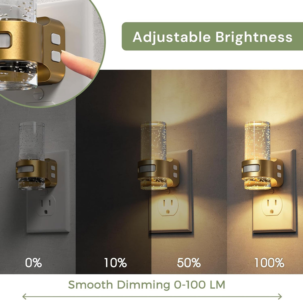 L LOHAS LED Motion Sensor Night Light, Bubble Night Lights Plug into Wall