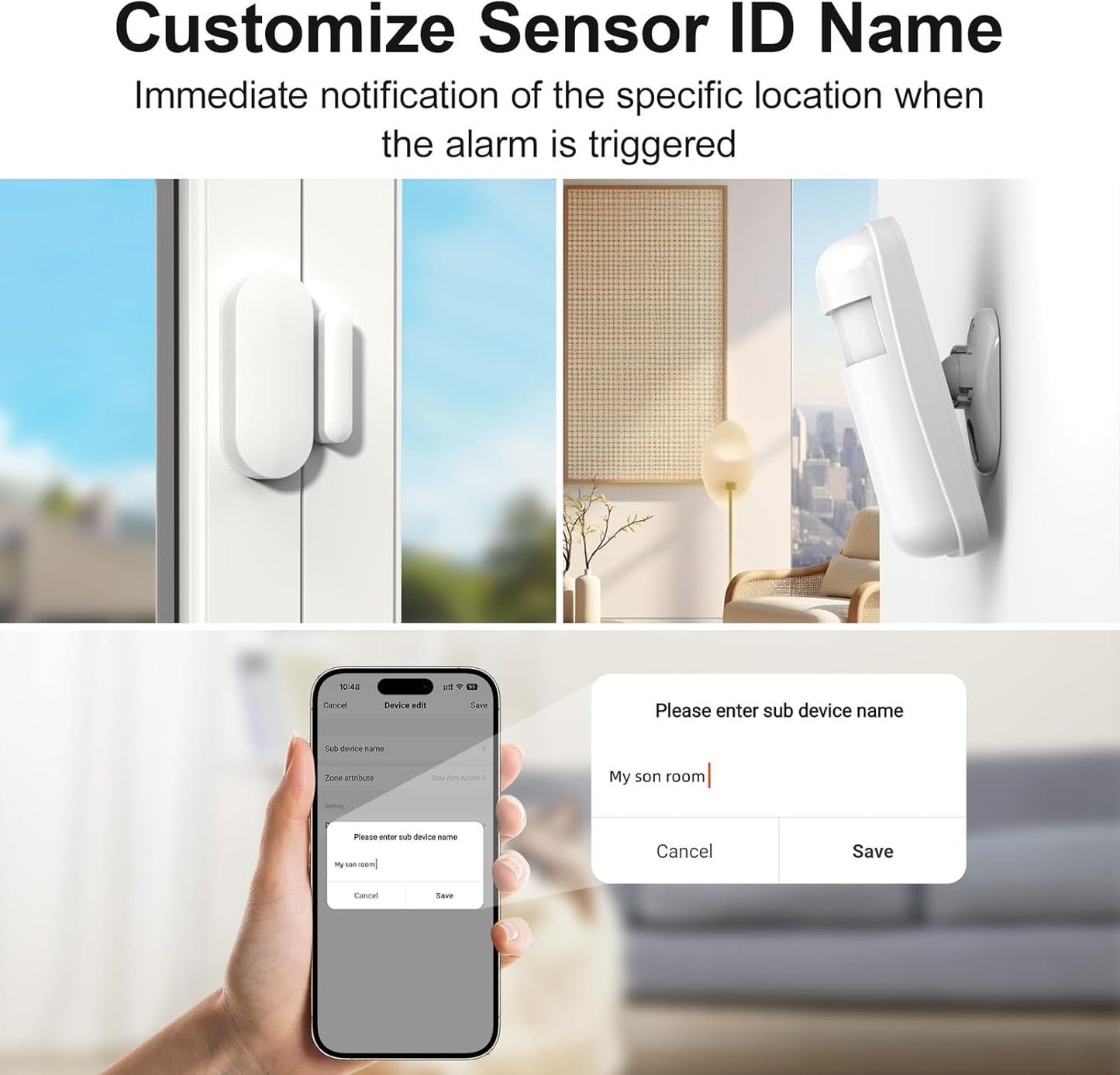 Wireless Home Security System,21Pcs DIY Kit with Motion Sensors,SOS Button,Remote,Door/Window Sensors,APP Insta Alert Compatible with Alexa,for Smart Life or Tuya APP,NO Monthly Fees