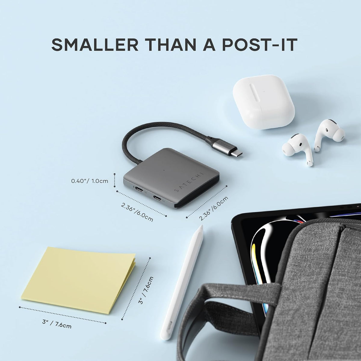 Satechi 4-in-1 USB-C Hub, 100W PD Pass-Through Charging, and More