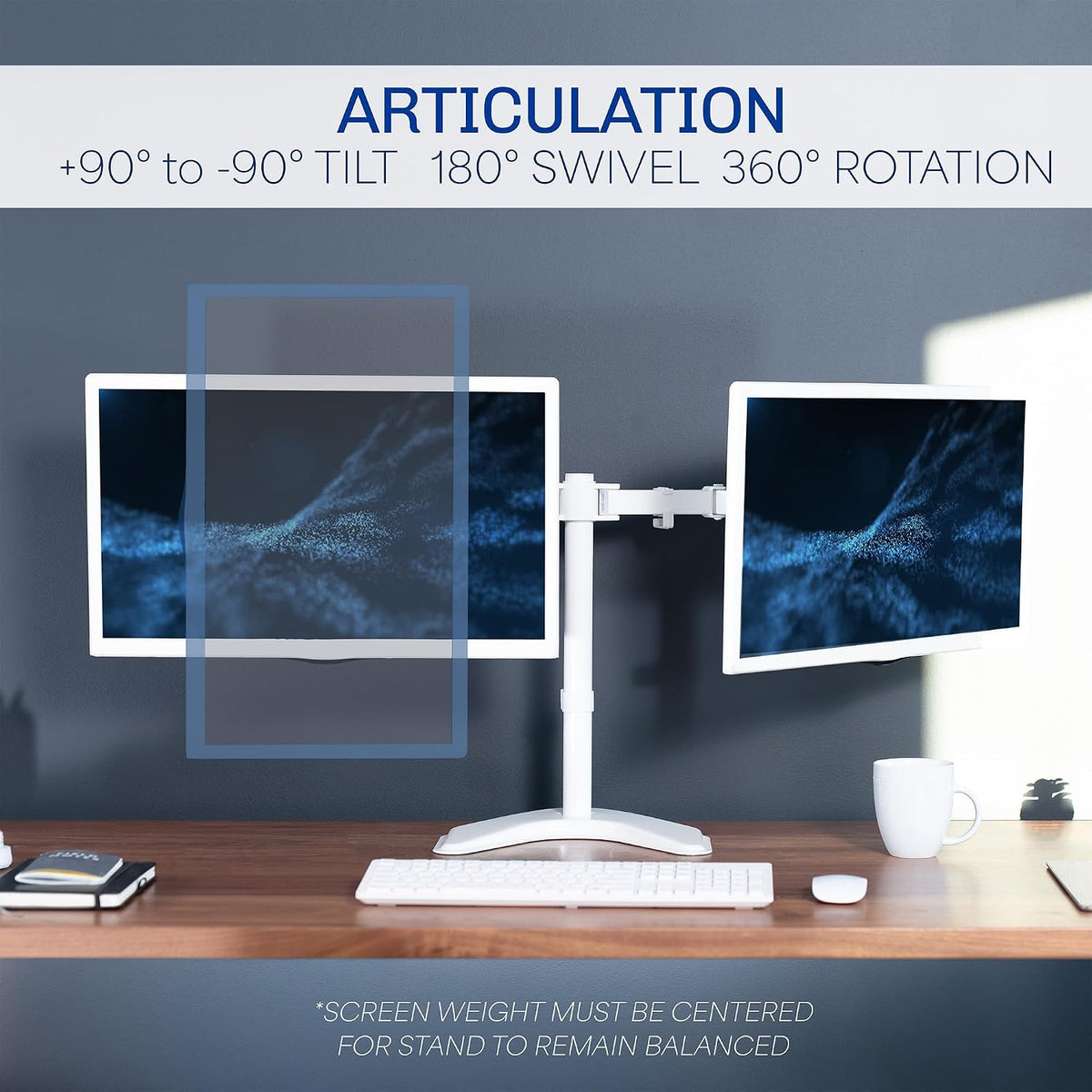 VIVO Dual LED LCD Monitor Free-Standing Desk Stand