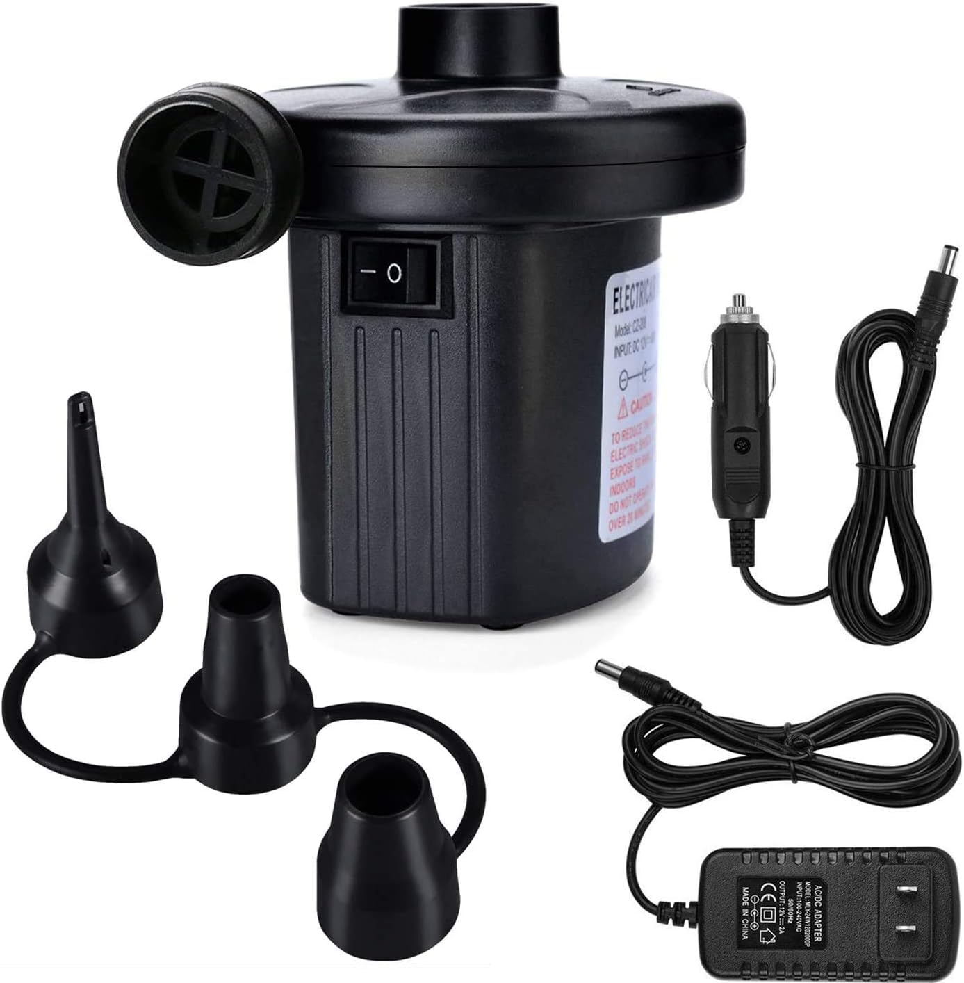 Air Pump Air Mattress Pump for Inflatables Blow up Pool Raft Bed Boat Toy, Quick-Fill, for Outdoor Camping, Inflatable Cushions, Electric Air Mattress Beds, Boats, Swimming
