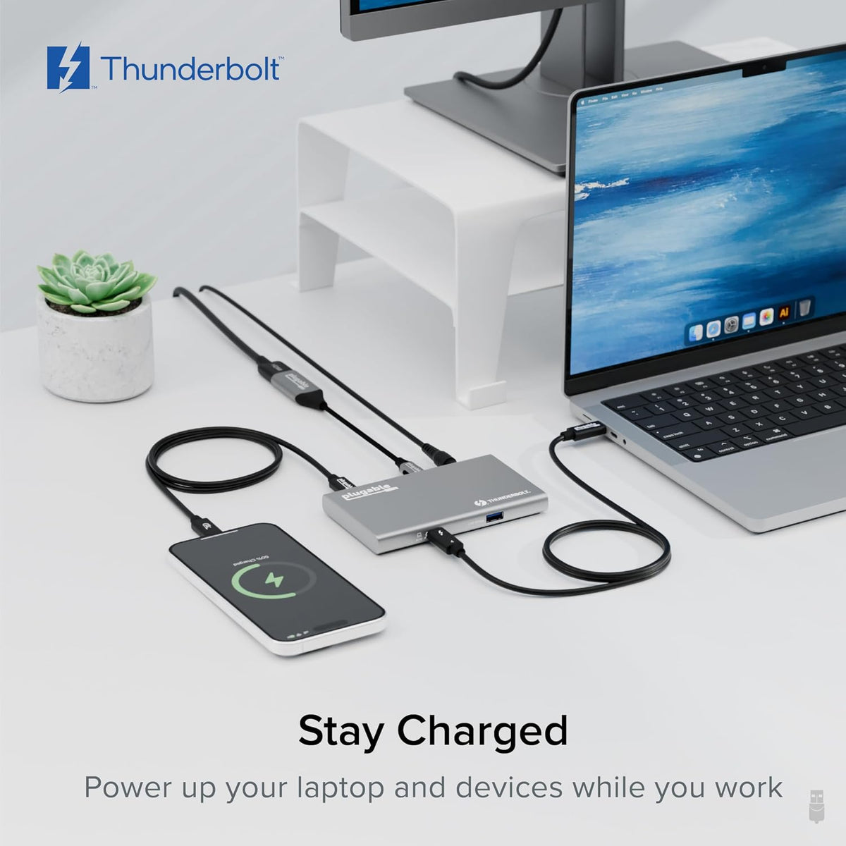 Plugable 5-in-1 Thunderbolt 4 Hub, 4K HDMI Adapter Included