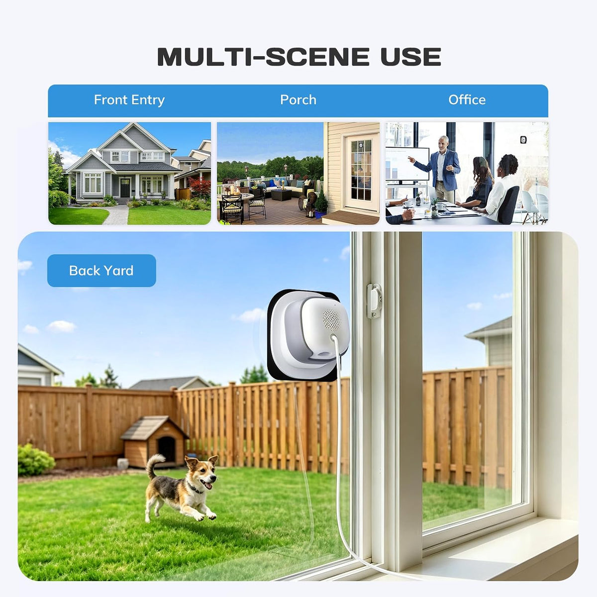 No Drill 2K Window Camera with Angled Mount, 5GHz&2.4GHz WiFi Indoor Camera for Home Security for Outdoor Monitoring, Anti-Glare Color Night Vision, 24/7 Recording, Free Human/Car/Pet Detection, Alexa