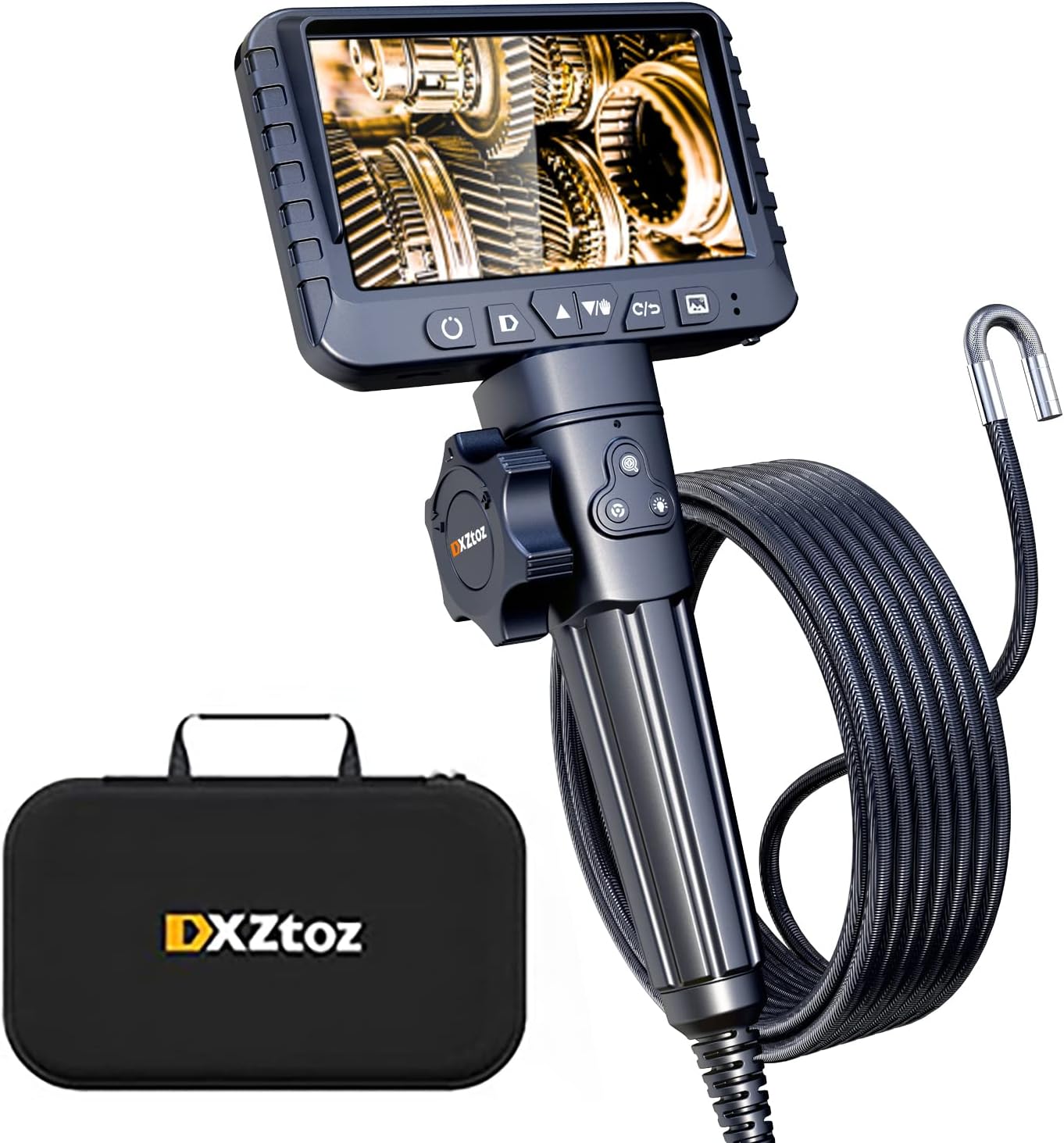 10FT Articulating Borescope with Light, Two-Way Steering Industrial Endoscope Inspection Camera 0.33in Fiber Optic Snake Camera Waterproof for Electriction Wall Pipeline Inspection
