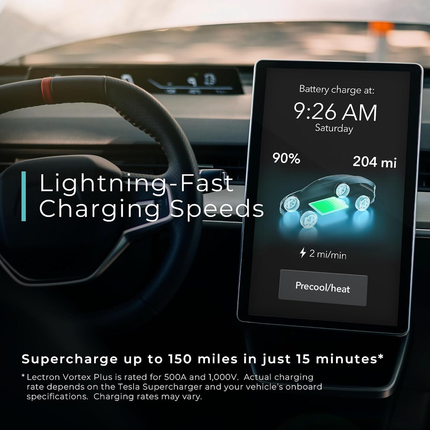 Lectron NACS to CCS Electric Vehicle Adapter with Interlock - (500A/1,000V) - Compatible with Tesla Superchargers - CCS1 EV Fast Charging with Vortex Plus [Check Automaker for Compatibility] - UL 2252