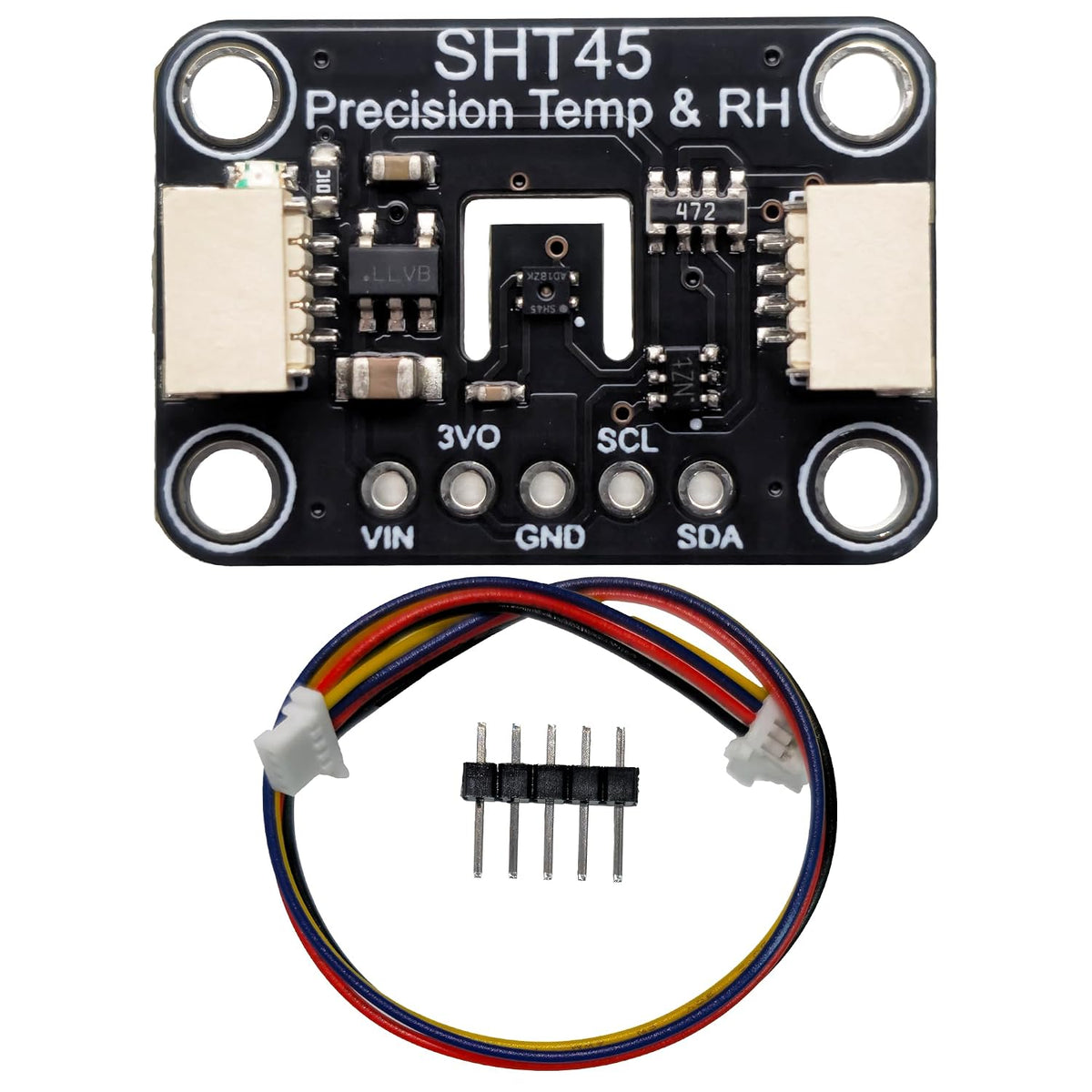 2PCS SHT45 Precision Temperature Humidity Sensor Module, 0.1°C Precision, I2C Interface,Temp/RH, Breakout Board for Arduino ESP32