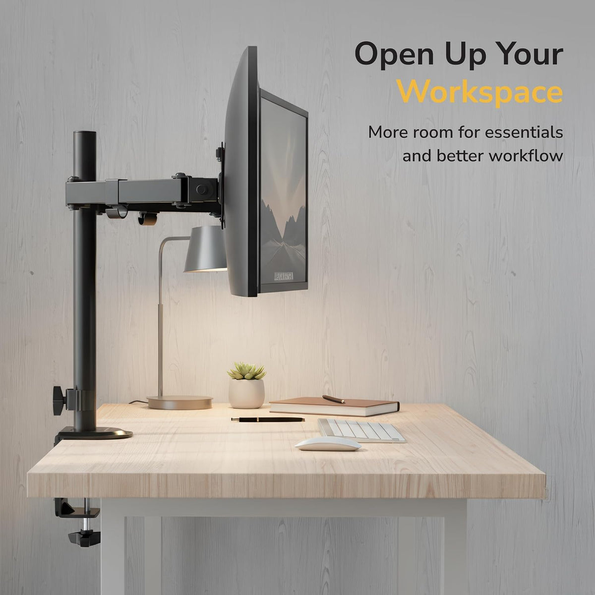 Mount-It Dual Monitor Arm, Heavy Duty Desk Mount for 2 Screens 13-32 in | Up to 19.8 lbs Each, Full Motion Tilt Swivel Rotate, VESA 75x75 100x100, Steel, Cable Management, C-Clamp or Grommet, Black