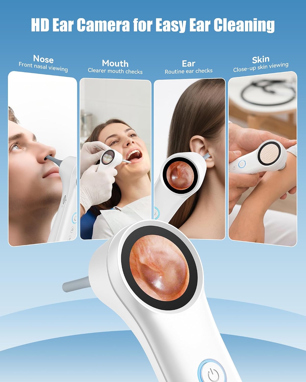 Otoscope Ear Camera with Light, Ear Wax Removal Camera for Adults Kids | 1080P HD Ear Camera with 1.21" Screen, 4 LED Lights and Adjustable Camera for Clear Real-Time Ear Inspection