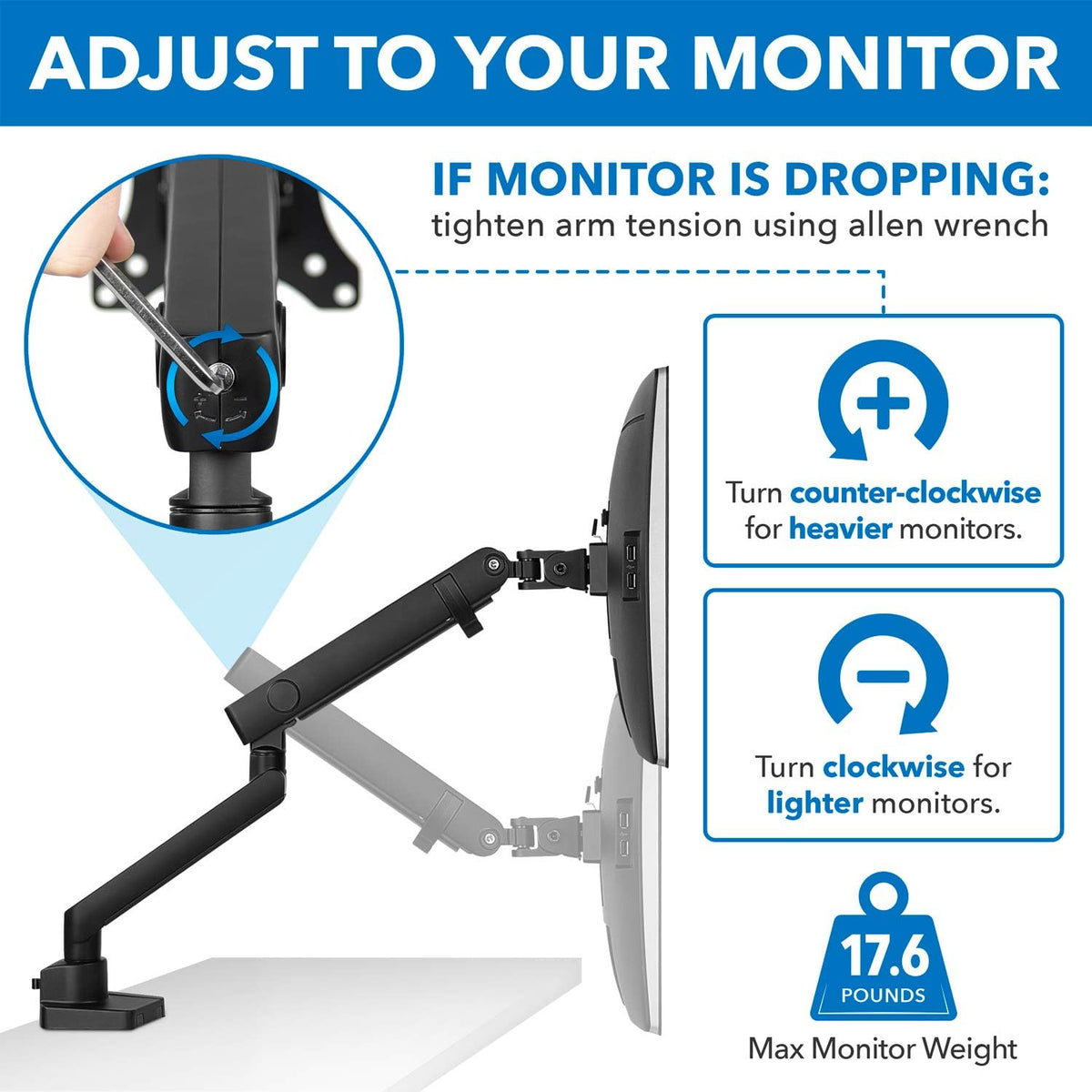 Mount-It! Dual Monitor Arm Desk Stand, 24-32" Screens