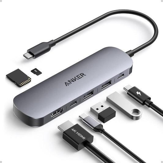 Anker USB C Hub, 7in1 Multi-Port USB Adapter, 4K@60Hz USBC to HDMI Splitter