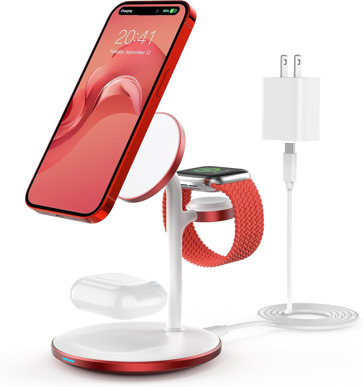 XooFly 3 in 1 Magnetic Wireless Charging Station for Apple Devices,15W