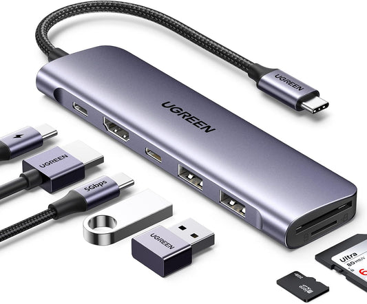 UGREEN USB C Hub for Laptop Revodok 7 in 1 Dock 4K HDMI to USB C Adapter | 100W PD Charging, USB-C & 2 USB-A 5Gbps Data Ports, SD/TF Card Reader for MacBook Neo/Pro/Air, iPad Pro, XPS, Thinkpad