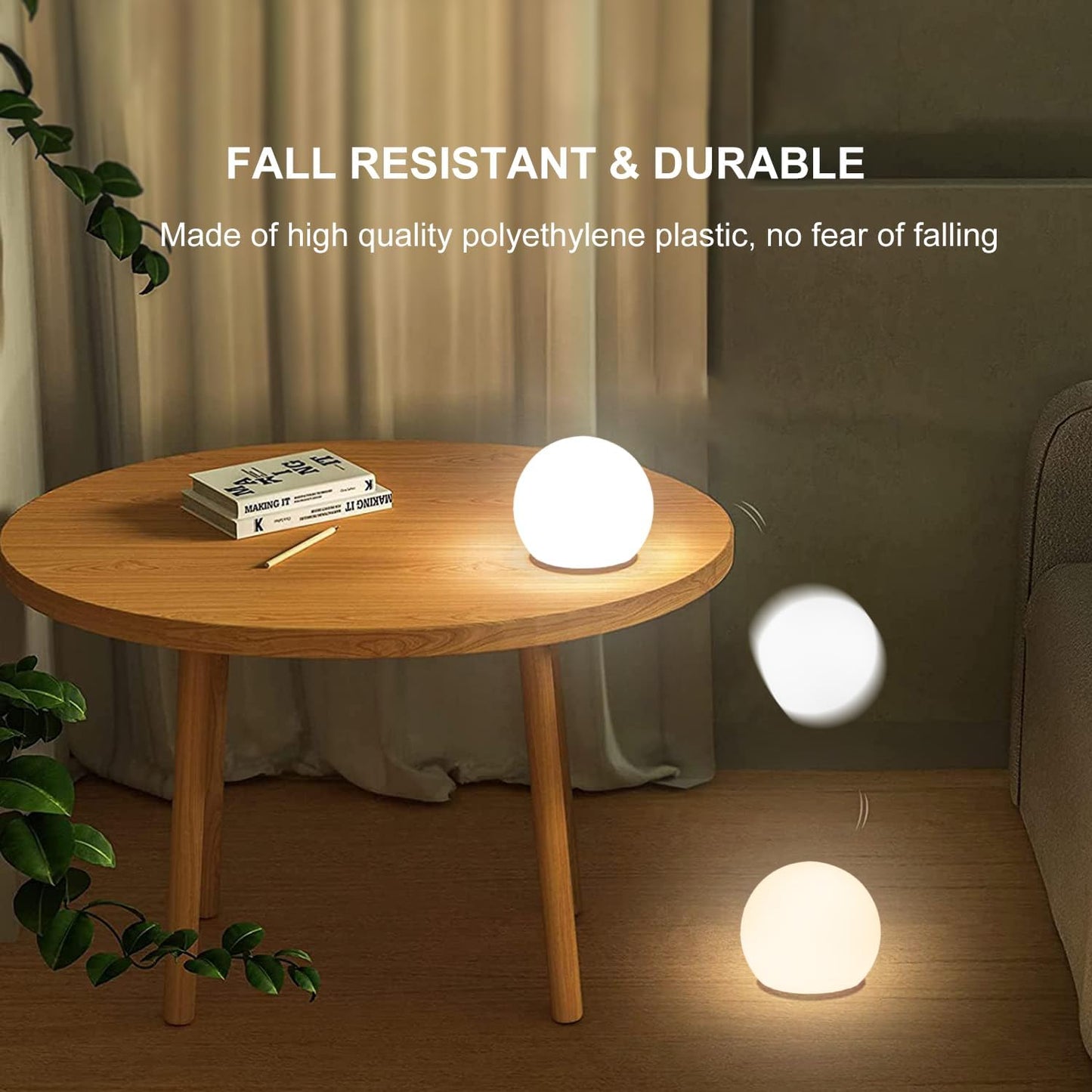 LED Globe Orb Light, 6-in LED Light Up Ball, Cordless Glowing Orb for Kids | KEROVI Rechargeable Globe Lamp w/Remote, 16 Dimmable Color & 4 Mode, Waterproof Ambient Light for Bedroom Nursery Desk Garden