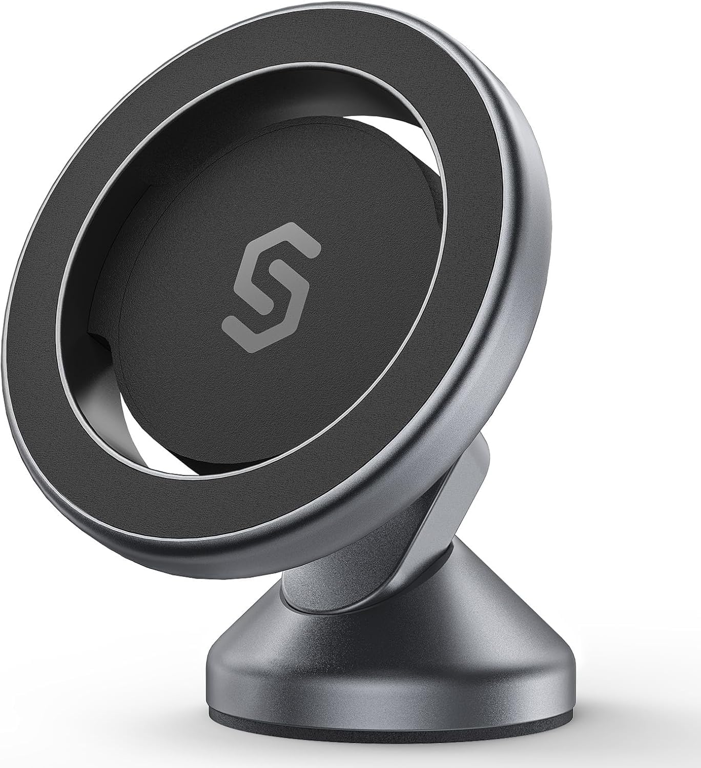 SYNCWIRE MagSafe Car Mount, Adjustable Magnetic Phone Holder, Space Gray | 360° Rotating Strong Magnet Phone Mount with 3M VHB Adhesive, Compatible with iPhone 17/16/15/14/13/12 & MagSafe Cases