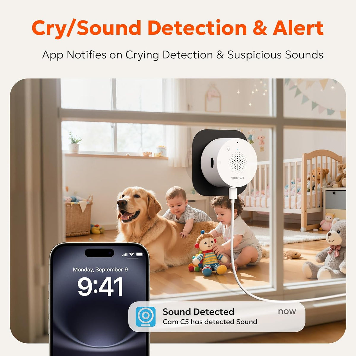 owltron Window Camera 3MP, 5G & 2.4GHz WiFi Indoor Cameras for Home Security with Al Color Night Vision, Human/Motion Detection, Anti-Glare, 24/7 Recording, Real-Time Alerts, Easy & Quick Install