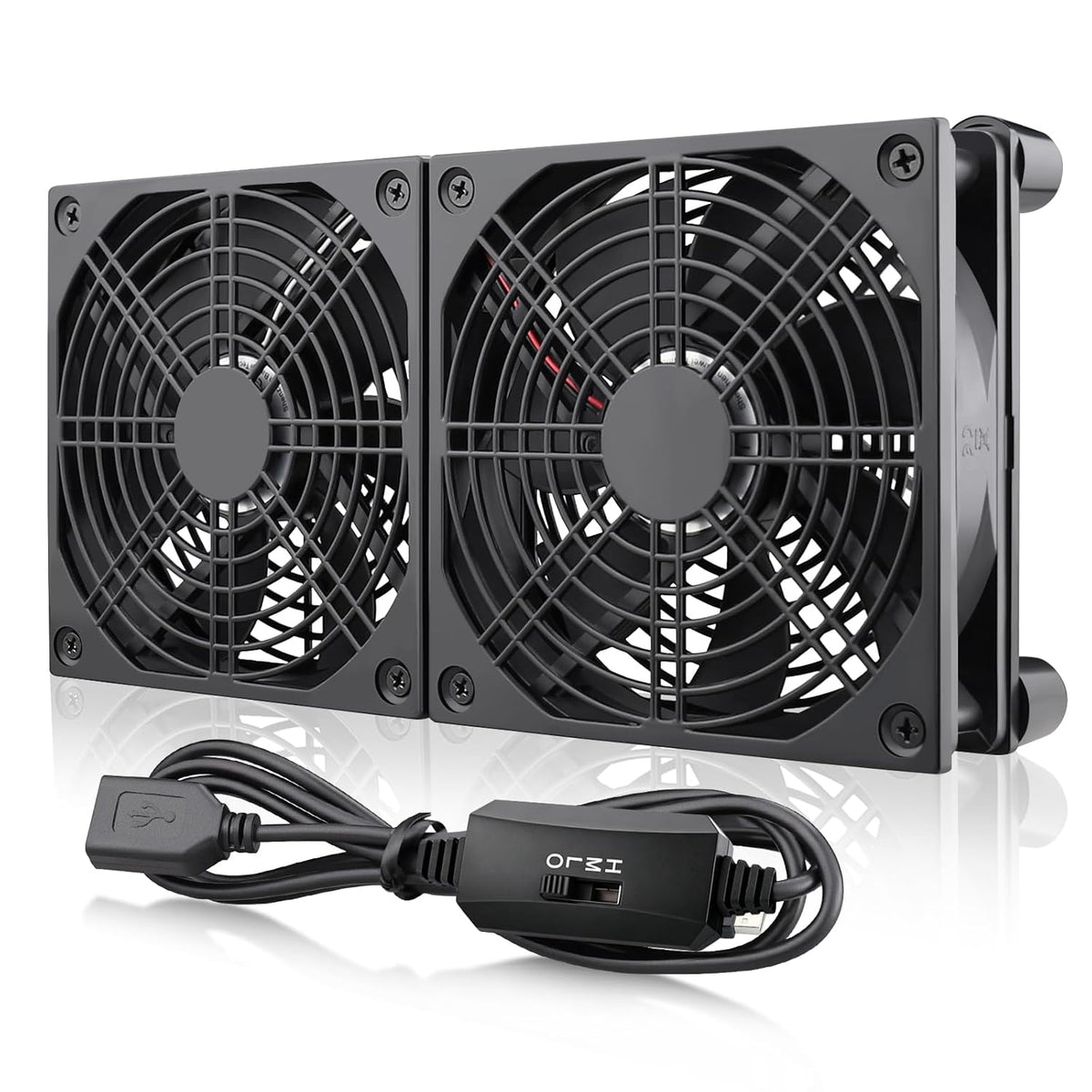 Wathai 240mm Router Cooling Fan for Computer Cooler Small Box 5V USB | USB Powered Multi Speed Electronics Cooling Pad, Modem Receiver TV Box Amplifier Receiver Stand, Small Computer Fans