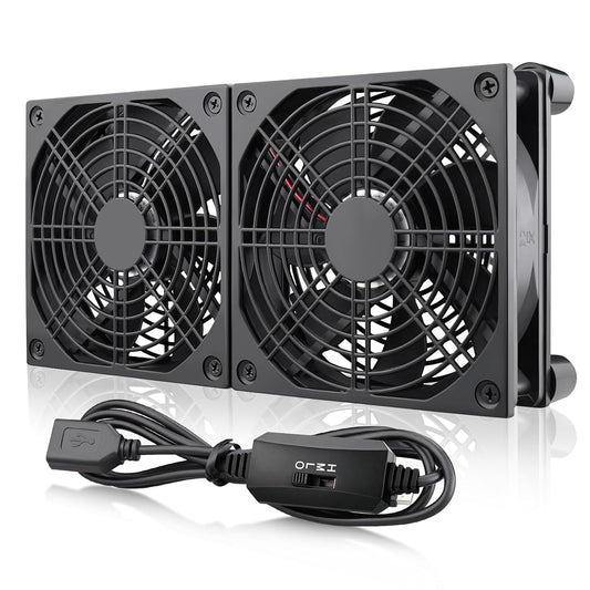 Wathai 240mm Router Cooling Fan for Computer Cooler Small Box 5V USB | USB Powered Multi Speed Electronics Cooling Pad, Modem Receiver TV Box Amplifier Receiver Stand, Small Computer Fans