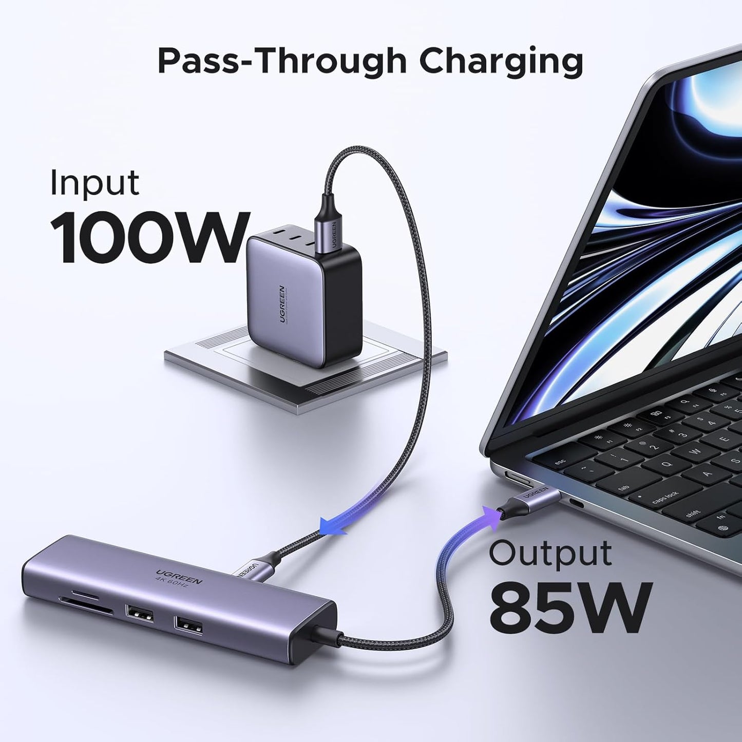UGREEN Revodok 7 in 1 USB C Hub Gigabit Ethernet Adapter 4K@60Hz HDMI | 100W PD Charging, USB A Data Ports, SD/TF Card Reader Compatible with MacBook Neo/Pro/Air, iPad, Steam Deck