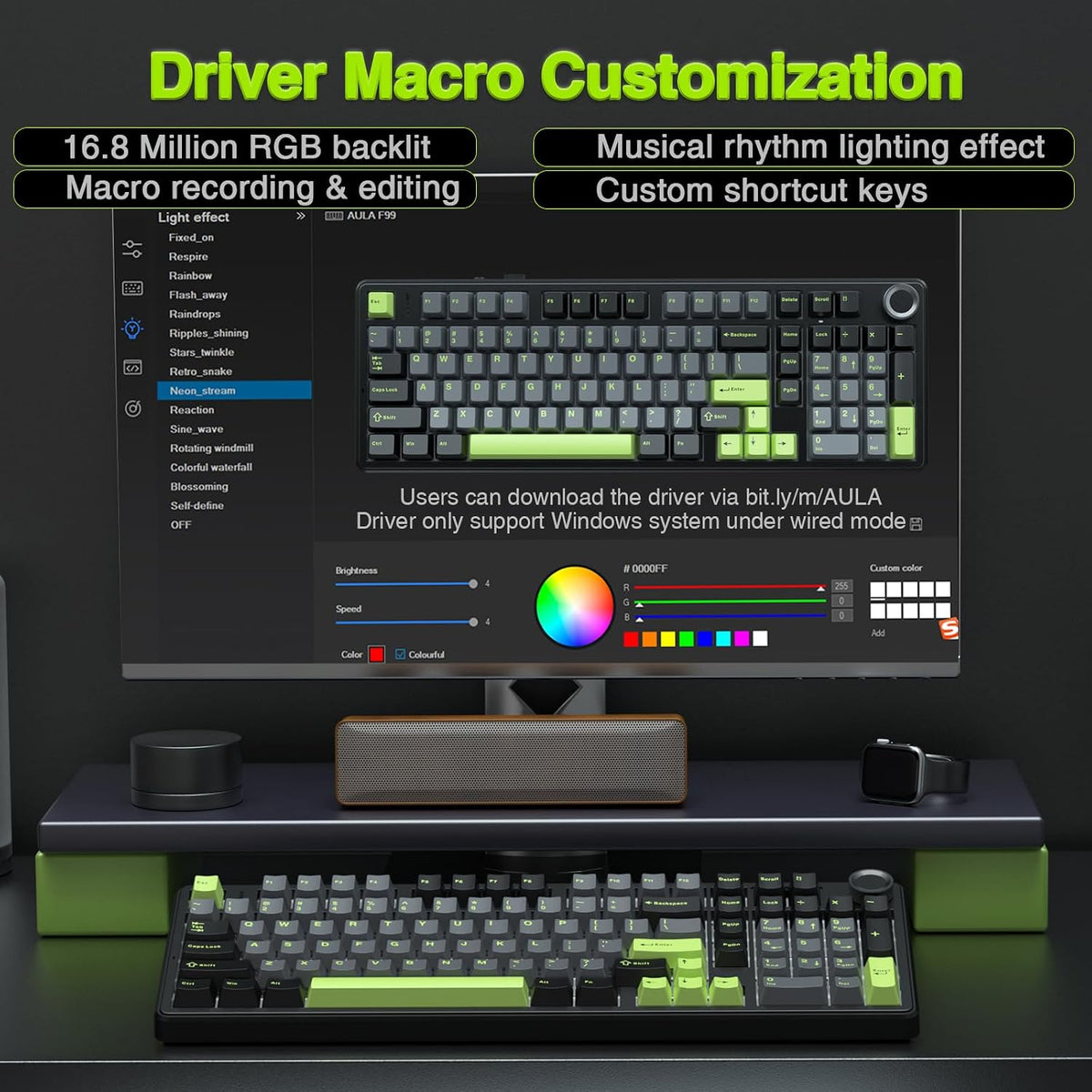 AULA F99 Pro Wireless Mechanical Keyboard with Knob,Creamy Sound,Tri-Mode BT5.0/USB-C/2.4GHz Hot Swappable Keyboard,Gasket Structure,RGB Backlit Computer Gaming Keyboards