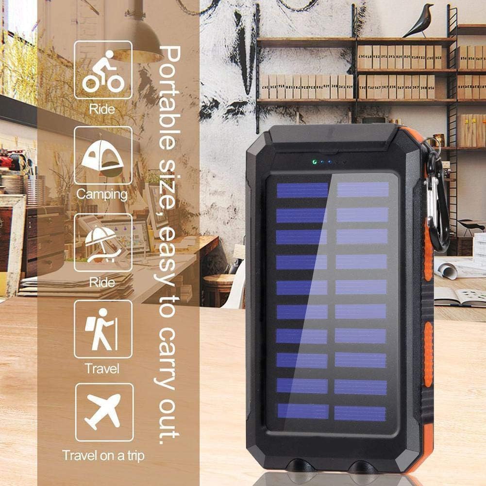YELOMIN 38800mAh Solar Power Bank, Portable Charger USB-C Fast Charging Compatible with iPhone Samsung, Dual LED Flashlight Battery Pack, 3 Output Backup Charger for Camping Hiking Outdoor Emergency
